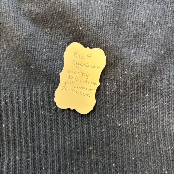 Alexa Cropped Chunky Blue LS Blue Sweater Green Buttons Women’s Size Small - Picture 13 of 13